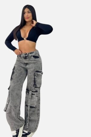 JEAN CARGO GRIS URBANO