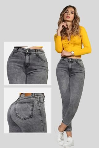 JEAN  MOM FIT GRIS URBANO